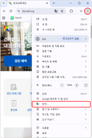 Translate item in the Chrome menu